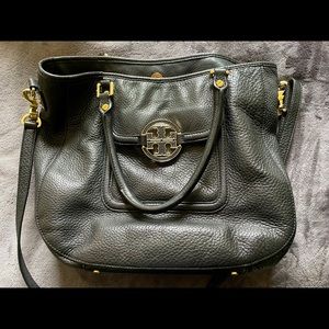 Black and Gold Tory Burch hobo bag
